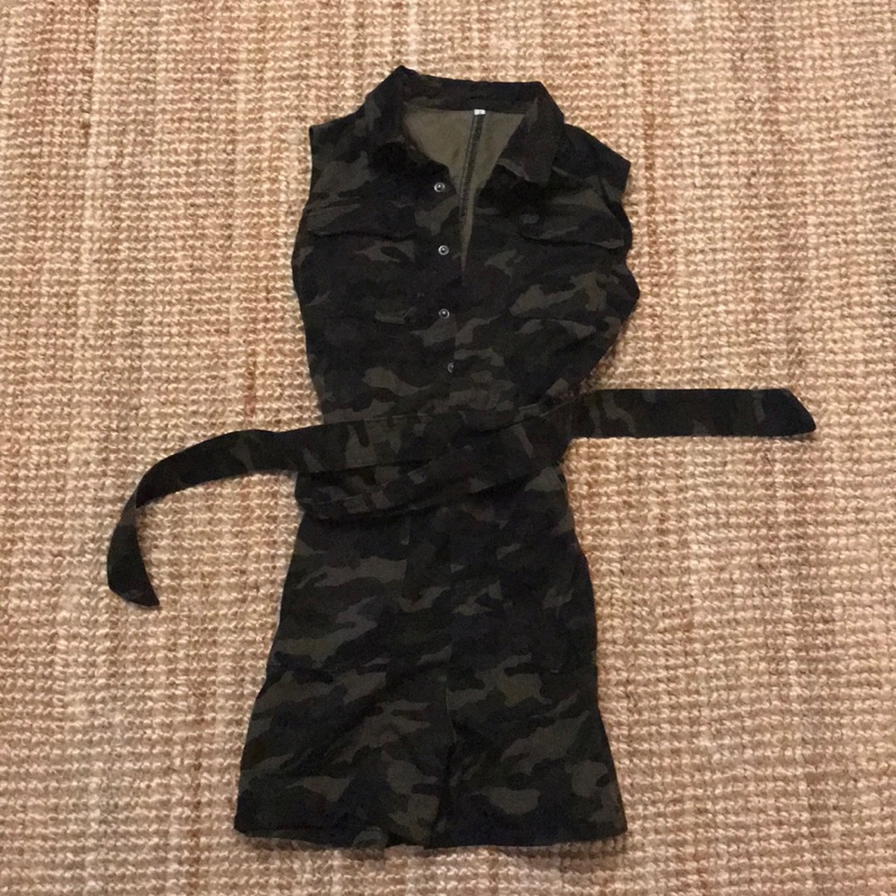 Short Sleeve Camo Romper